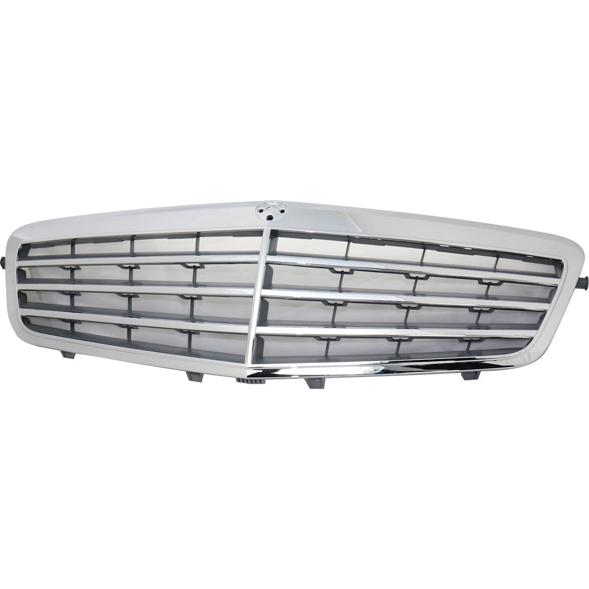 Grille for Mercedes Benz E350 E550 (2010–2013) Chrome Shell Gray Insert
