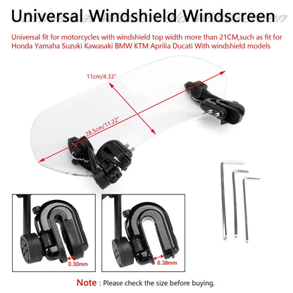 Windshield Deflector Spoiler Extension - Universal Fit, Adjustable