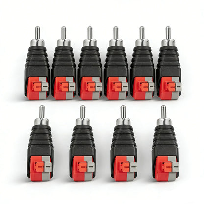10X Converter Jack Plug RCA Male to Speaker Wire Cable
