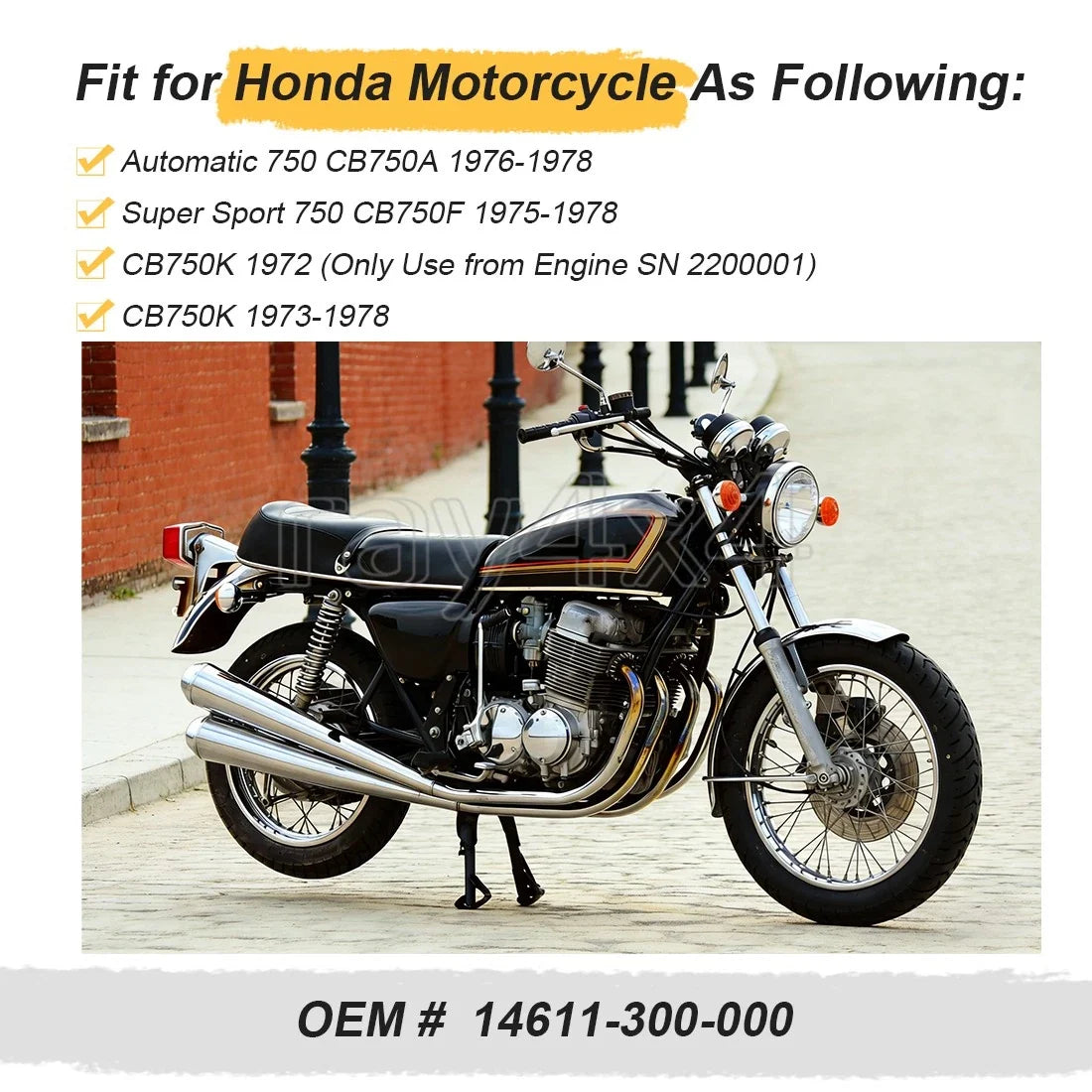 Chain & Tensioner & Guide & Roller Set for Honda CB750A CB750F CB750K (1970–1982)