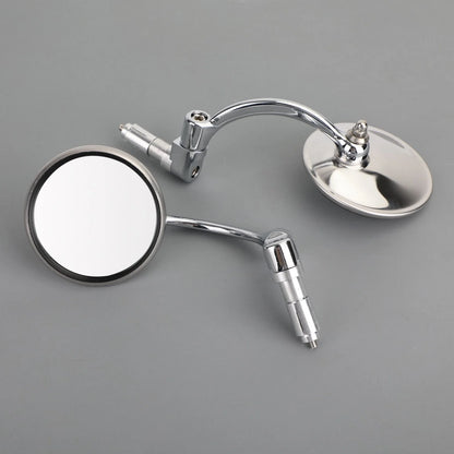 Handlebar End Mirrors for Cafe Racer Motorcycles - Chrome (22mm)