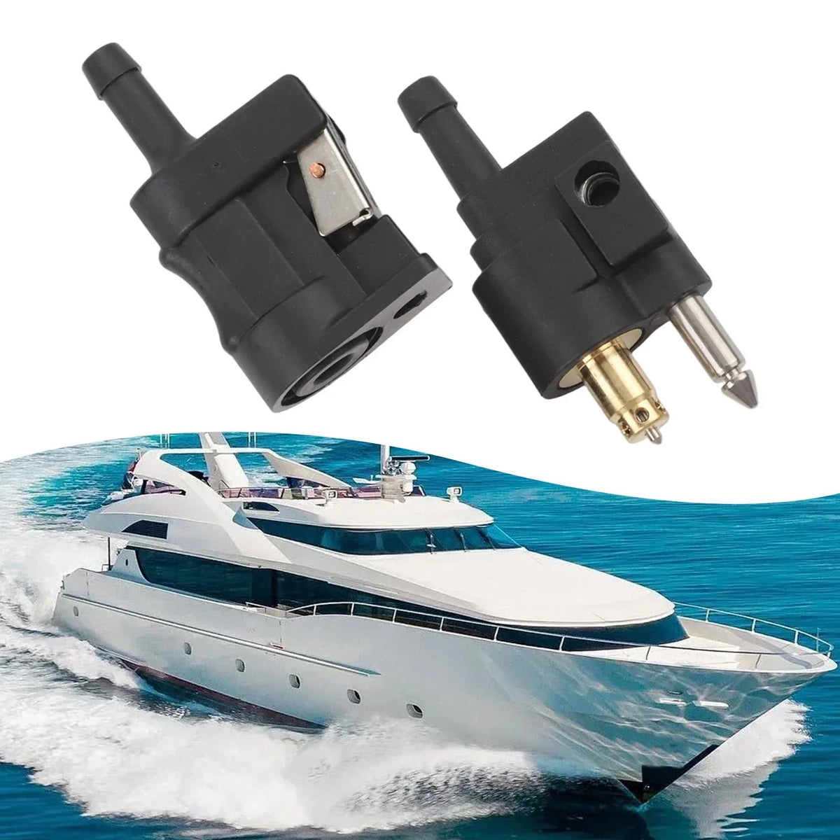 Fuel Line Connector for Outboard Motor Engine 6mm 1/4" (Fit All Models)
