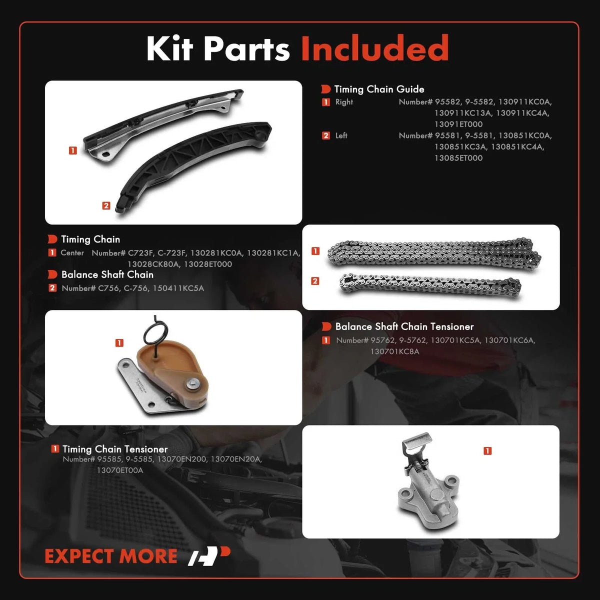 6X Timing Chain Kit for Sentra Juke Nissan 2011-2018