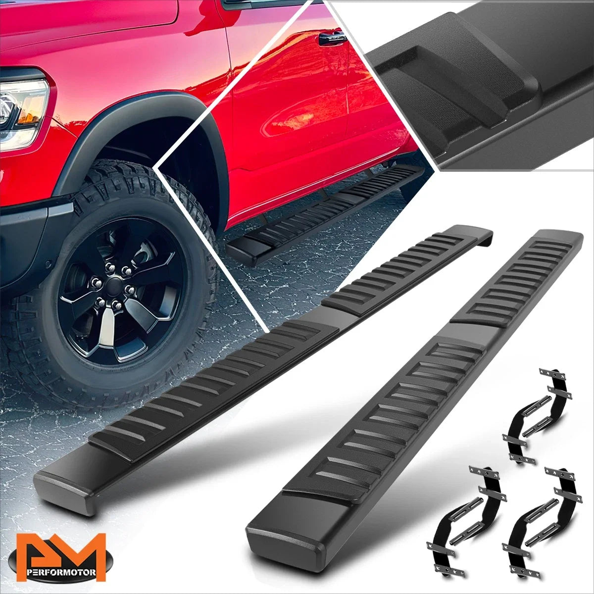 Nerf Bars Aluminum Side Step Set of 2 for Ram 1500 Crew Cab 2019-2024