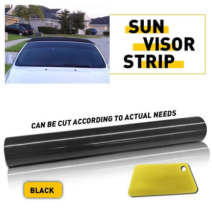 Vinyl Decal Windshield Banner Black Sun Strip 10"x60" - Universal