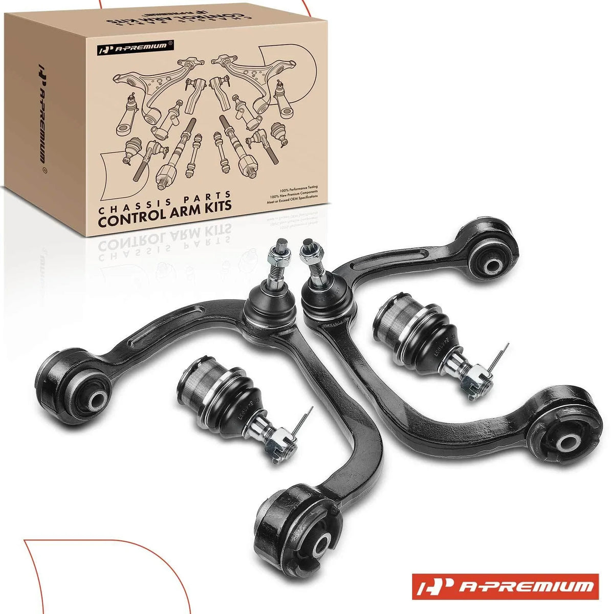 Set of 4 Front Upper & Lower Control Arms with Ball Joints for Ford F-150