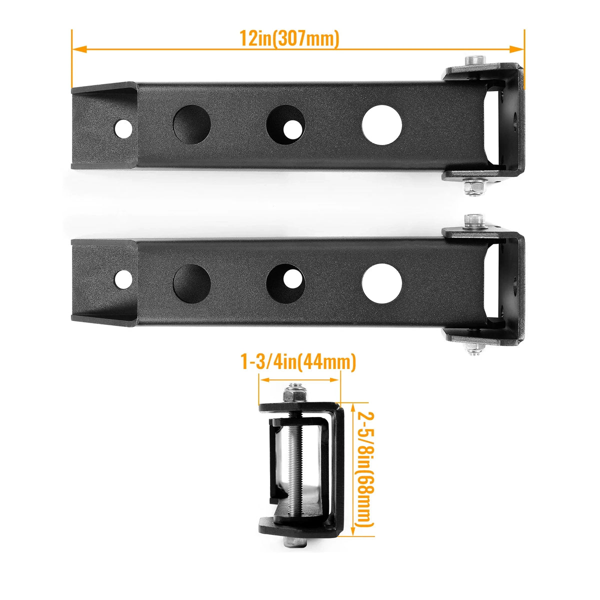 2X Rear Tailgate Door Hinges Set Powder Coated for Jeep Wrangler JK (2007–2018)
