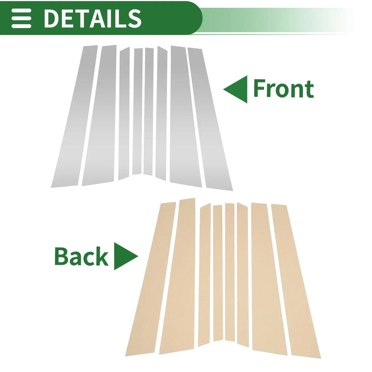 Silver Tone Window Trim for BMW X5 (2014-2018) - 8 Pcs Door Pillar Set