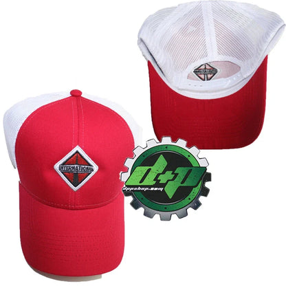 Red and White Mesh Back Hat for International Trucks (Diesel)