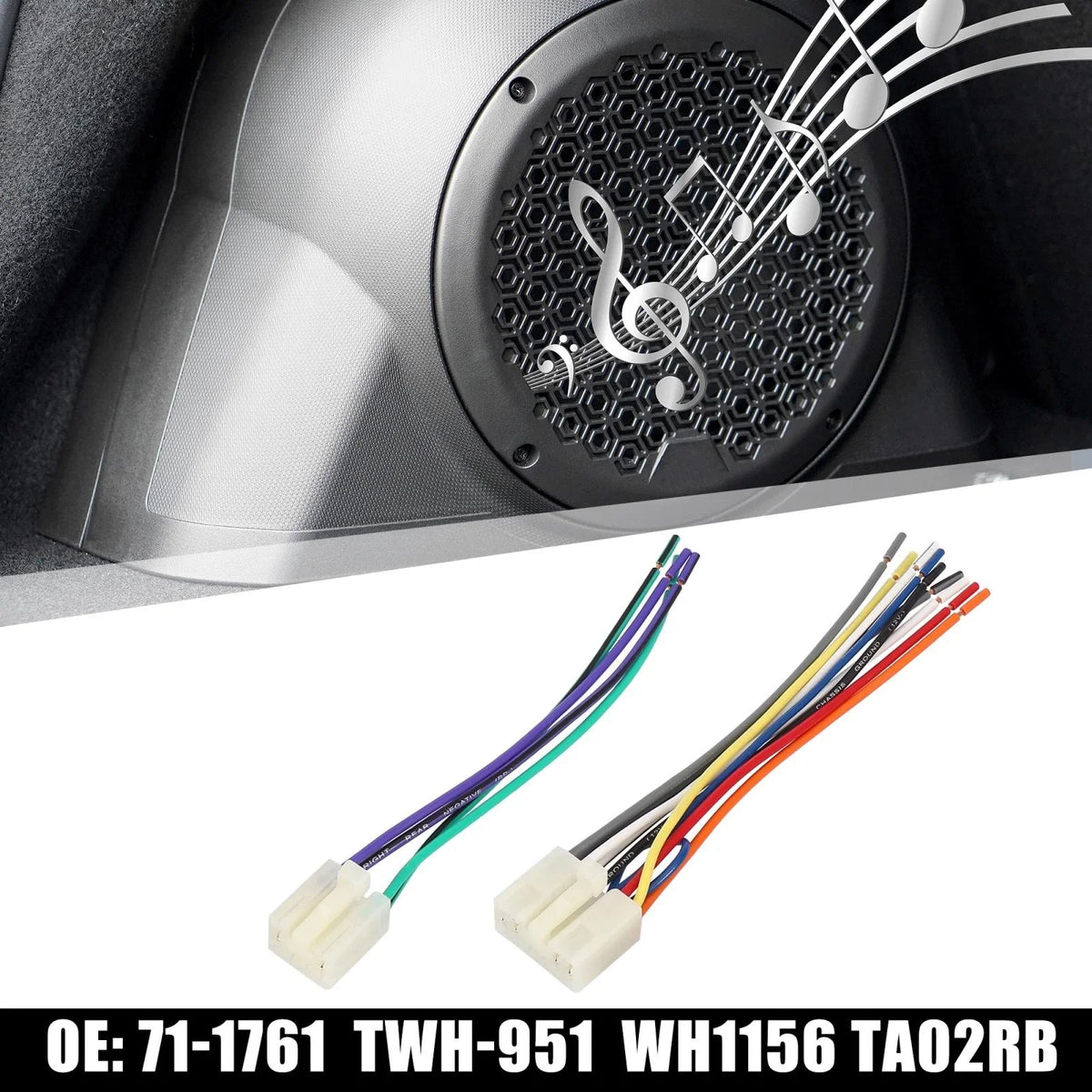 Set of 2 Car CD Player Wiring Harness Radio Adapters for Toyota (1987–up)