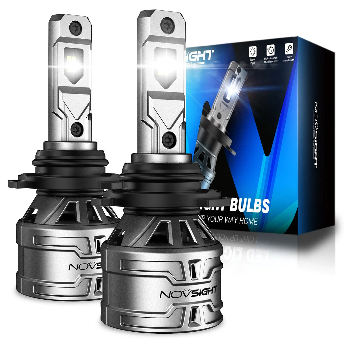 Set of 2 Novsight 9005 LED Headlight Bulbs - 6500K