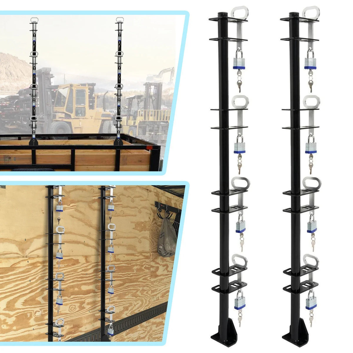 4-Pack Lockable Weeder Trimmer Holders for Trailer