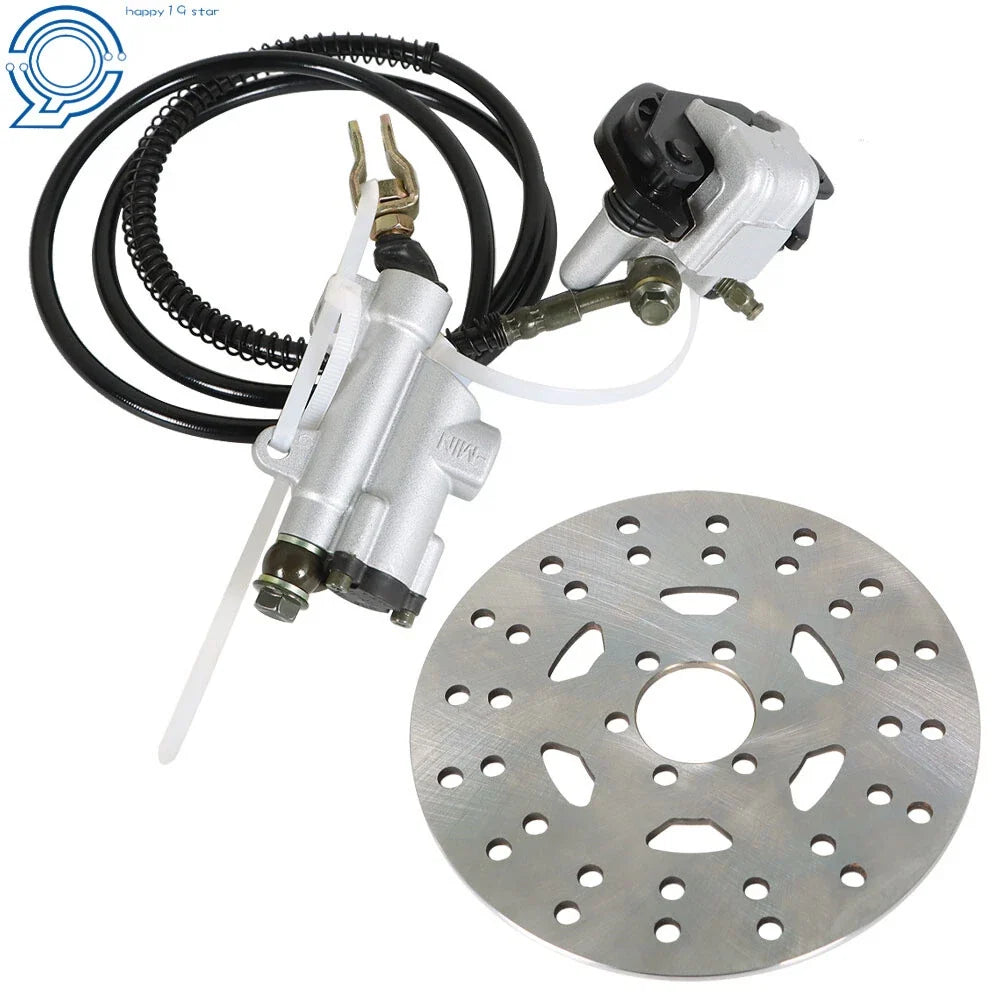 Rear Hydraulic Brake Caliper Assembly and Disc Rotor Kit for ATV Go-Kart