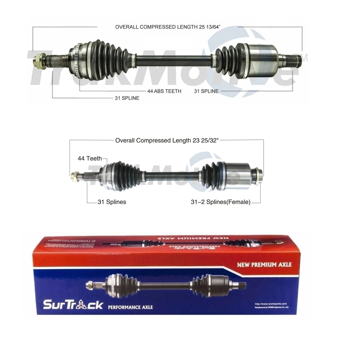2X Front CV Axle Shafts for Mazda CX-7 (2007–2011)
