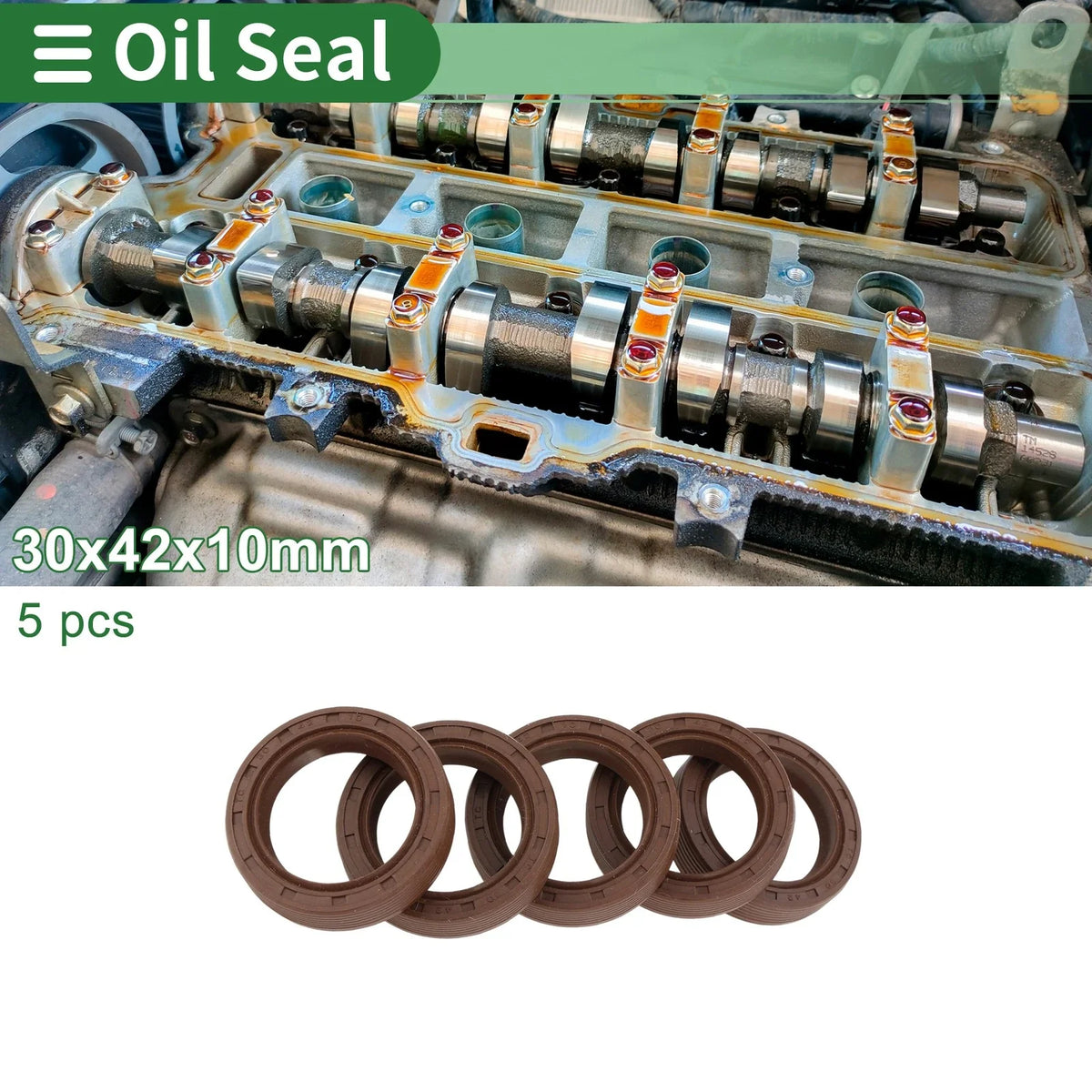 Oil Seal FKM Rubber 30x42x10mm for Various Models (5 Pcs)