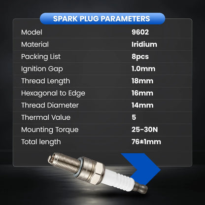 Set of 8 Iridium Spark Plugs for Chevy Suburban 1500/2500/3500 HD 1999-2006