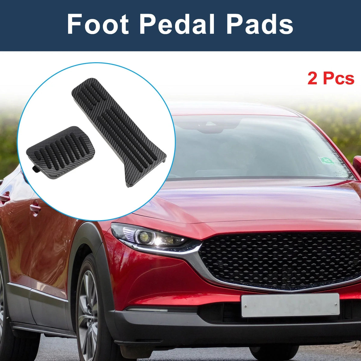 2X Automatic Foot Accelerator Pedal Covers for Mazda CX-5 (2013–2021) Black