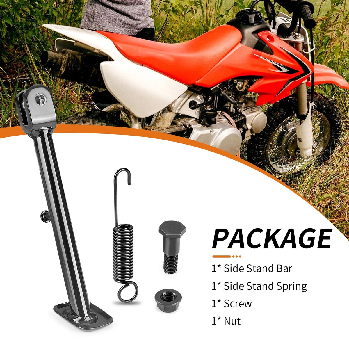 Side Stand Kit with Spring for CRF50F Honda (2004-2012)