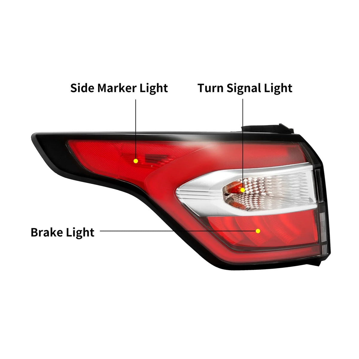 Left Outer Side Rear Tail Light Brake Lamp for Ford Escape Kuga (2017–2019)