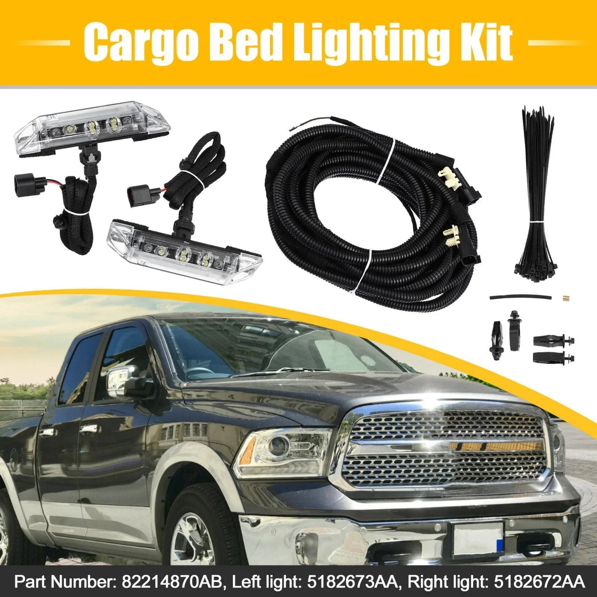 LED Light Kit for Cargo Bed of Dodge Ram 1500 2500 3500 (2010-2023)