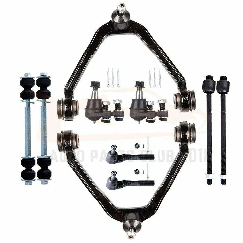 10PC Front Upper Control Arms Tie Rods Kit for Chevrolet Silverado 1500 (1999–2007)