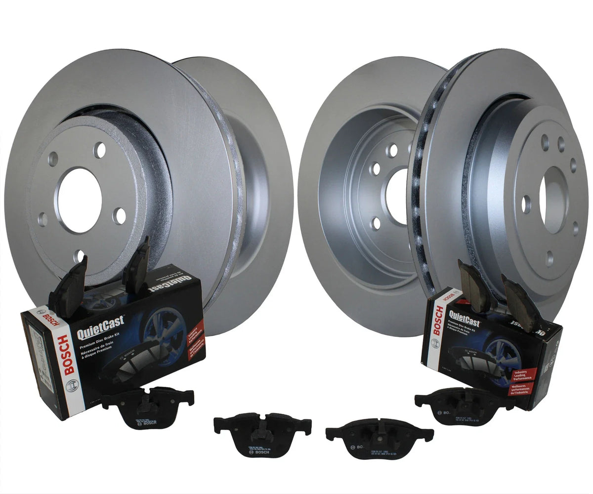 Disc Rotors & Bosch Brake Pads Front & Rear Kit for Dodge Jeep