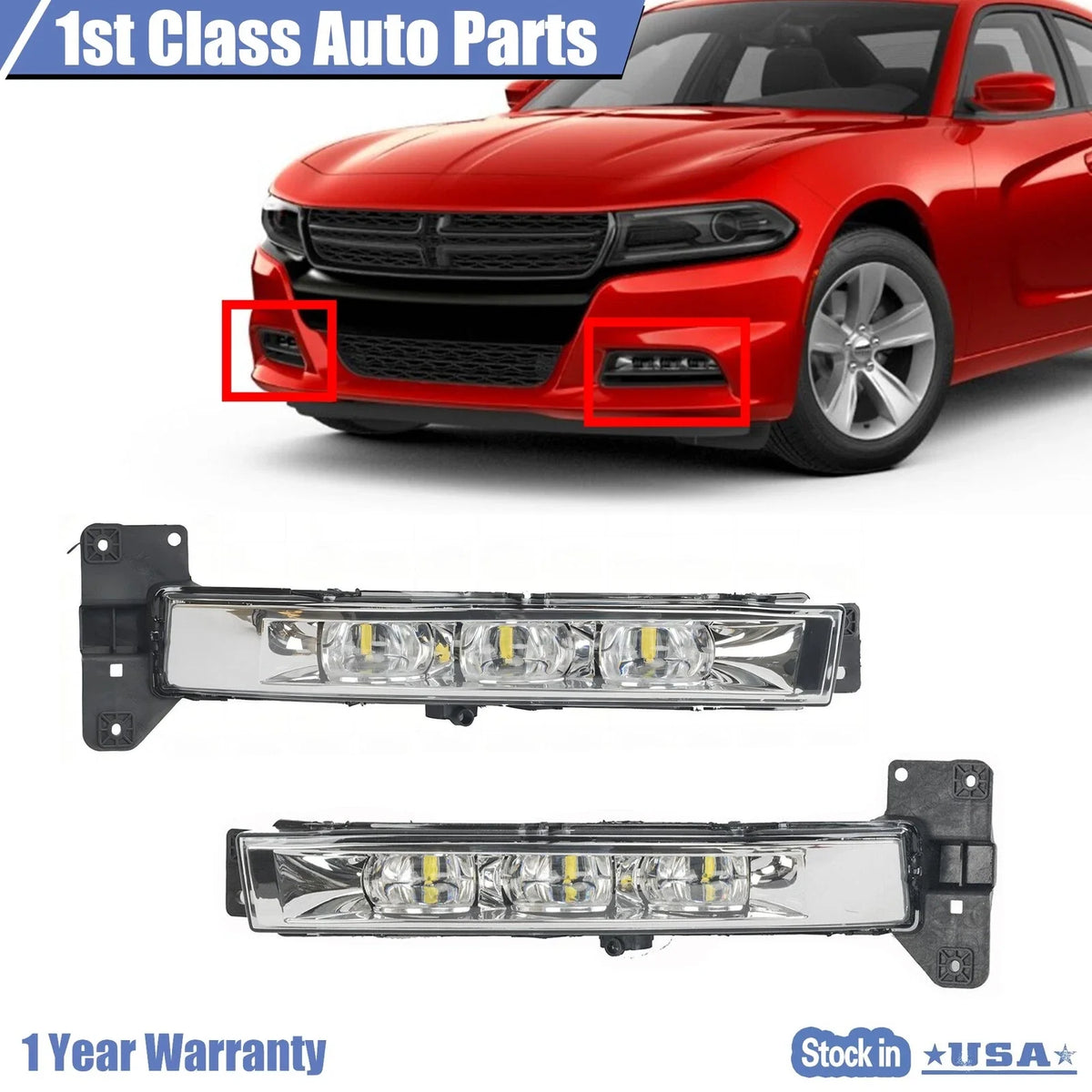 Fog Light Driving Lamp Set for Dodge Charger (2015–2020)