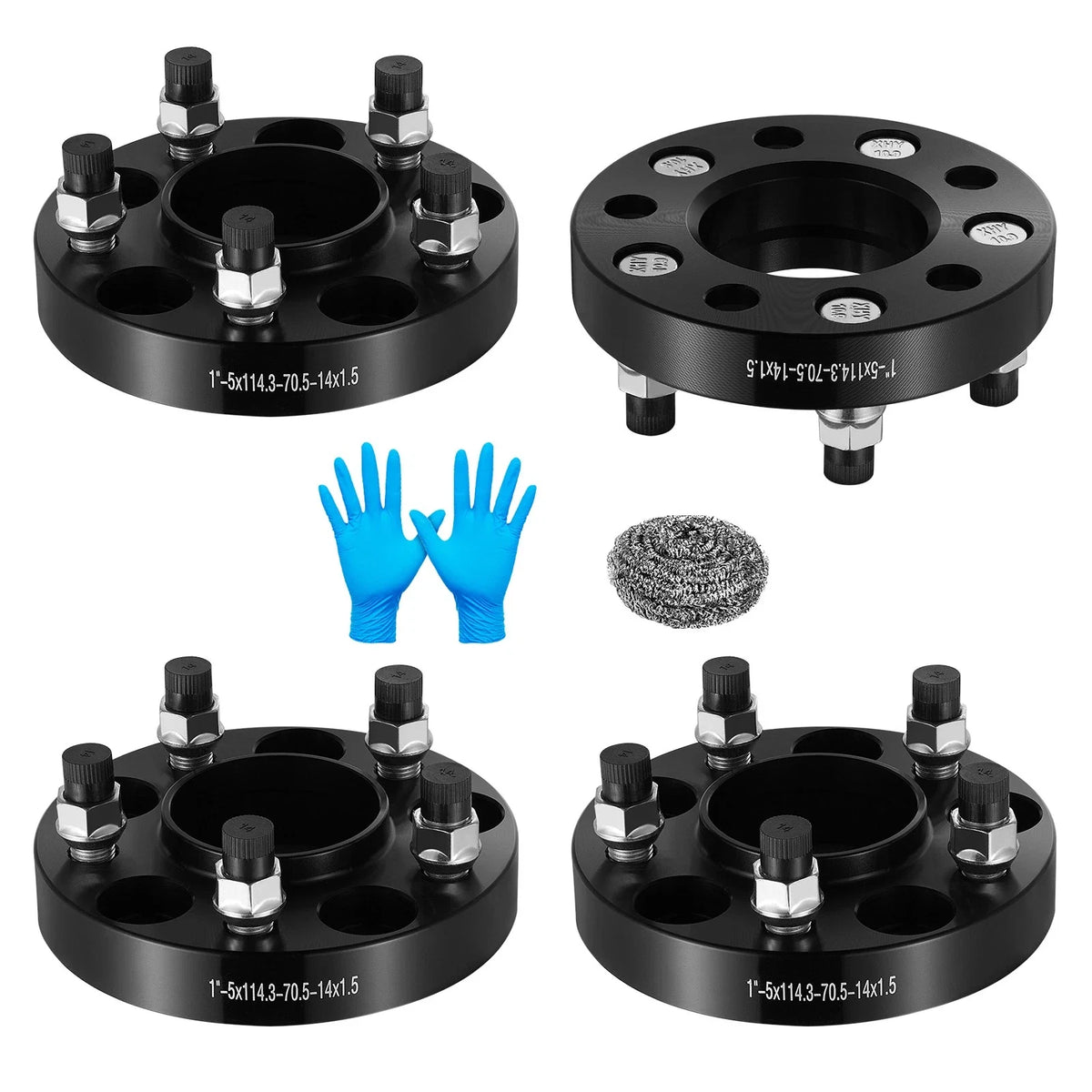 Wheel Spacers for Ford Mustang (2015–2025) 1" 5x4.5 Hubcentric 14x1.5 Stud