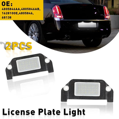 White LED License Plate Light Replacement for 300, Sebring 2005-2014