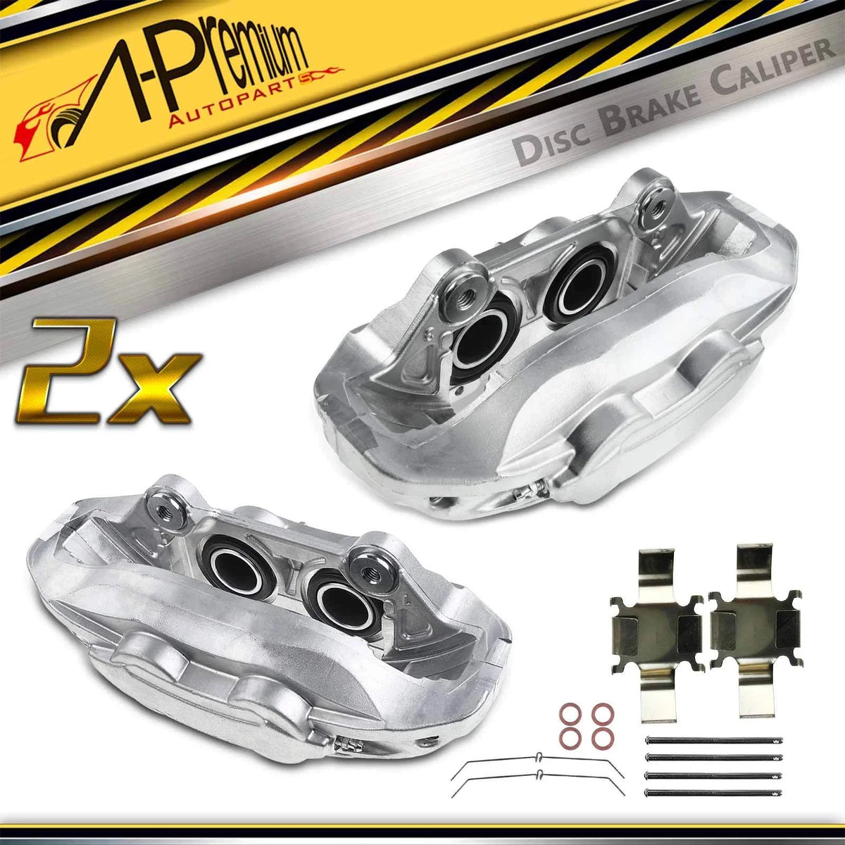 2X Front Side Brake Caliper with 4 Pistons for Ford Mustang (2015–2021)