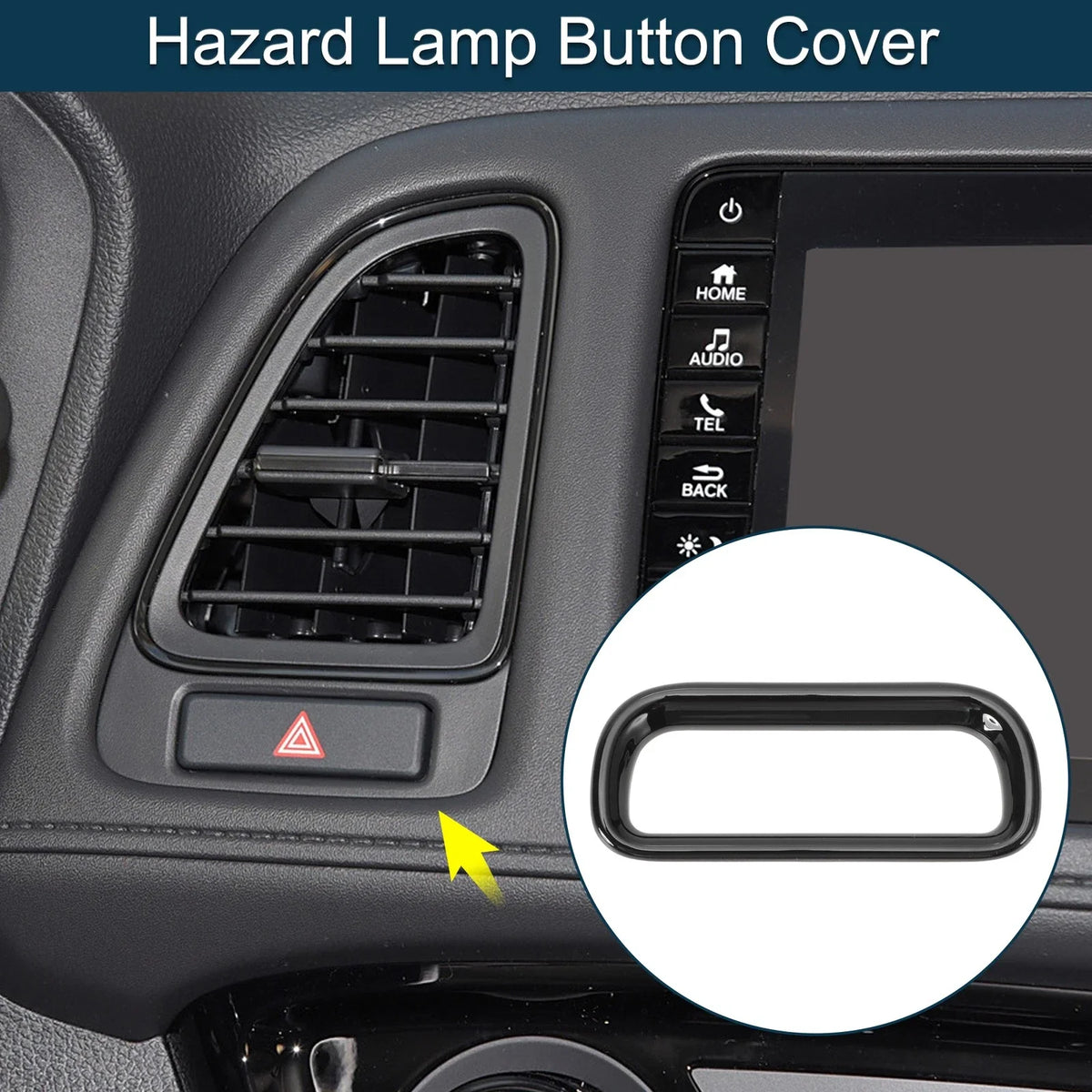 Warning Lamp Button Cover for Honda Vezel RV3/RV4/RV5/RV6 (2021–2023) Black