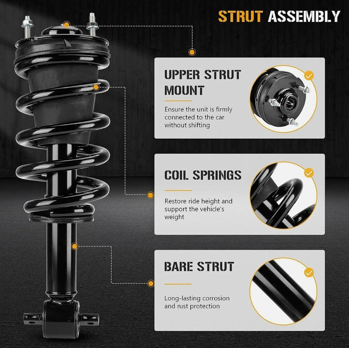 Front Shock Struts - 2Pcs for Cadillac Escalade, Yukon (2015-2020)