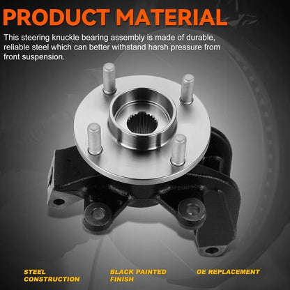 Front Left Loaded Wheel Bearing Hub Knuckle Assembly for Ford Focus (2006–2011)