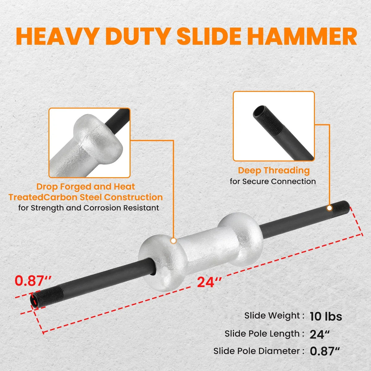 Slide Hammer Dent Puller Kit for Auto Body Repair