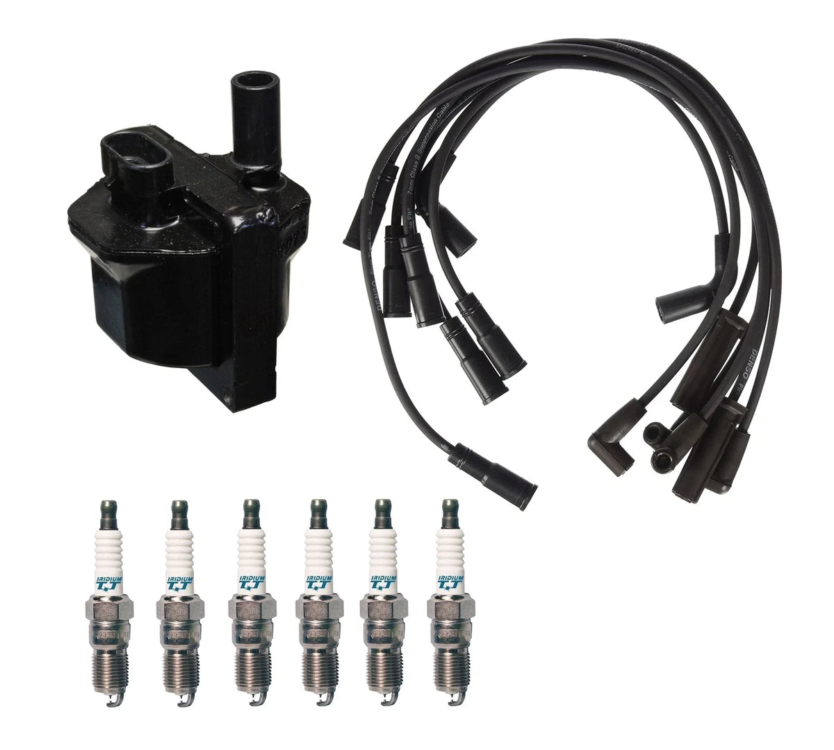 Denso Ignition Coil & Wire Set 6 Iridium TT Spark Plug Kit for Chevy GMC (1996–2002)