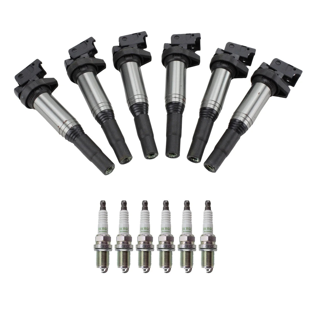 NGK Ignition Coil & 6 V-Power Nickel Spark Plugs for BMW E46 E36 E85 E86