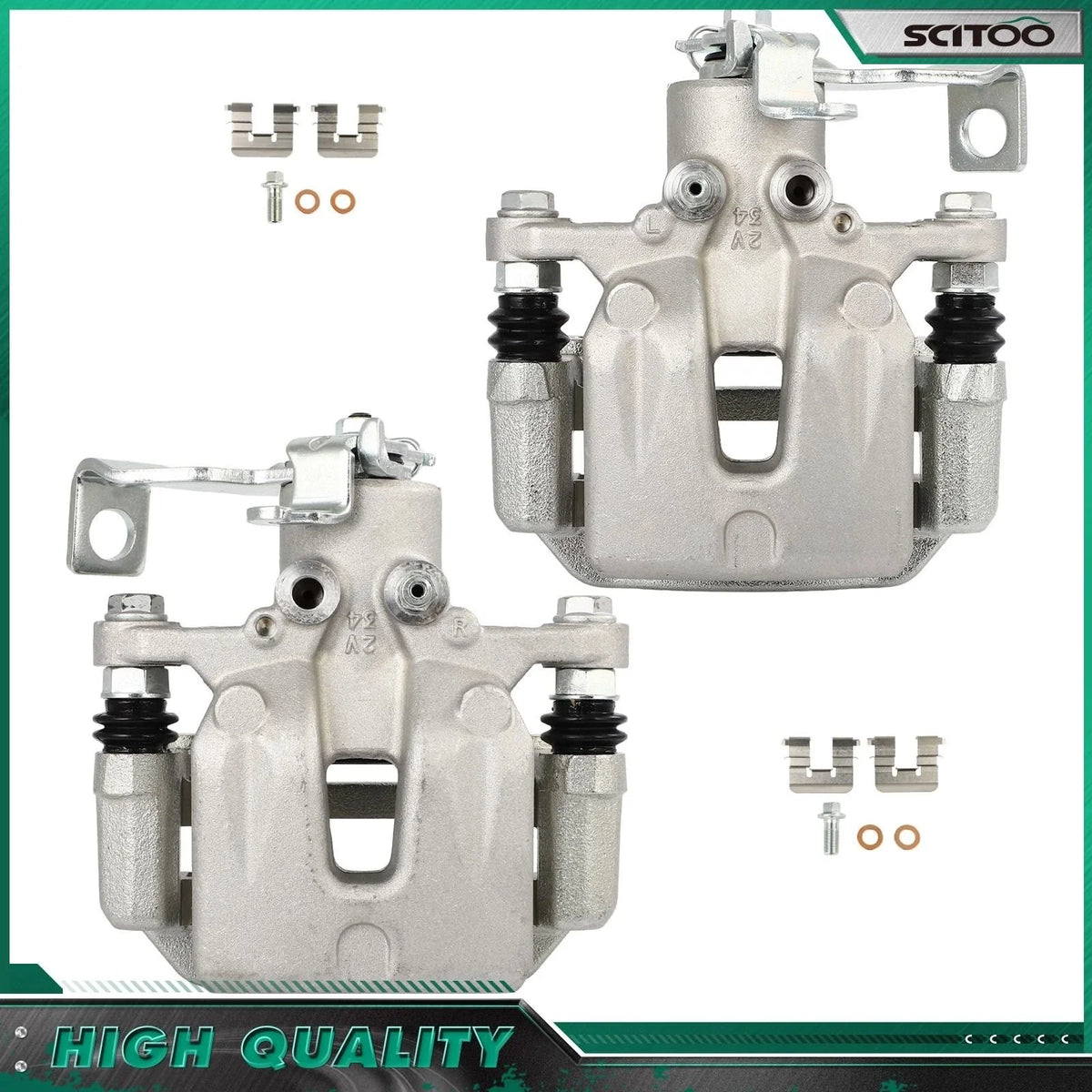 Rear Pair Brake Calipers w/ Bracket for Kia Soul (2014–2018)