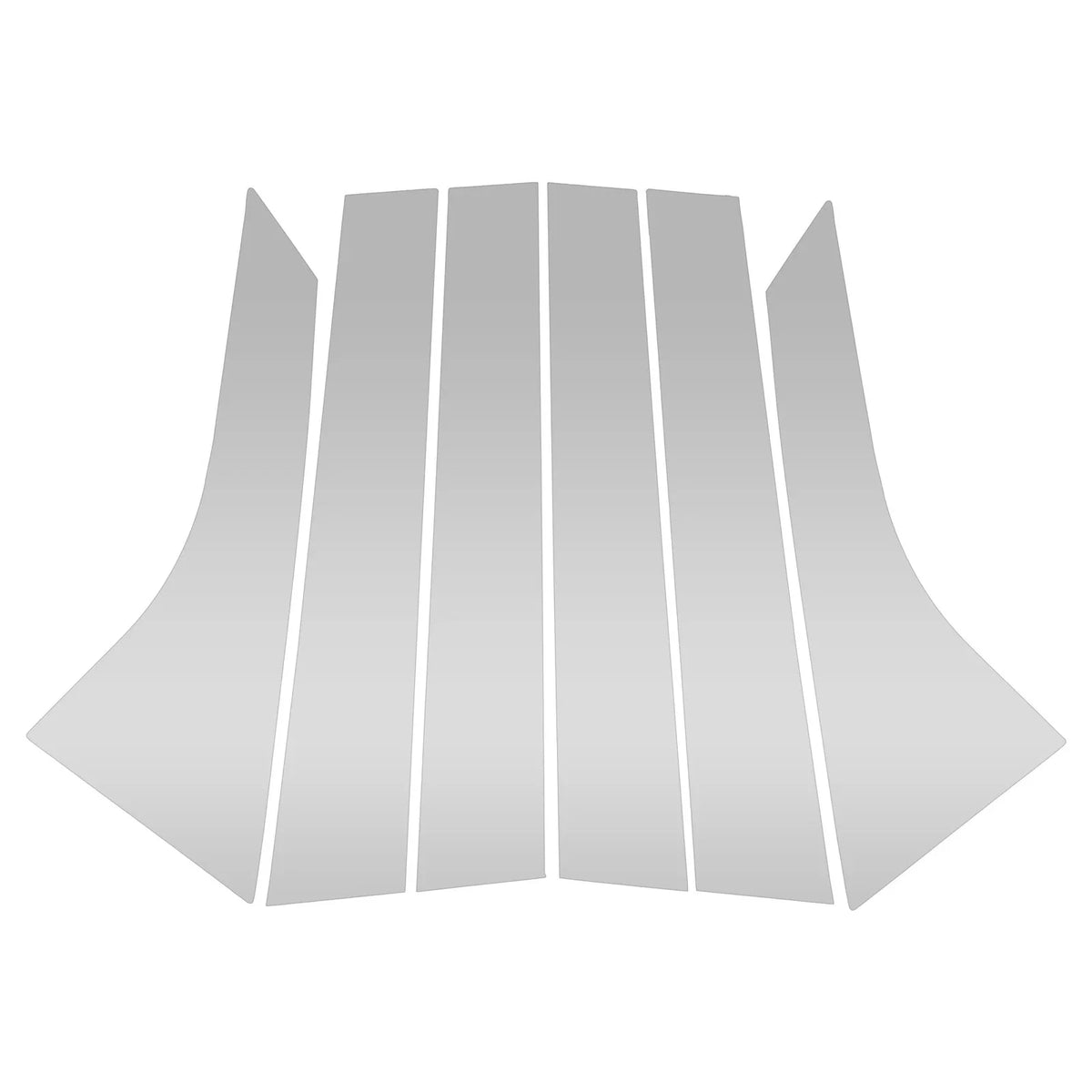 Set of 6 Door Pillar Window Trim for Ford Focus (2008–2011) Silver Tone