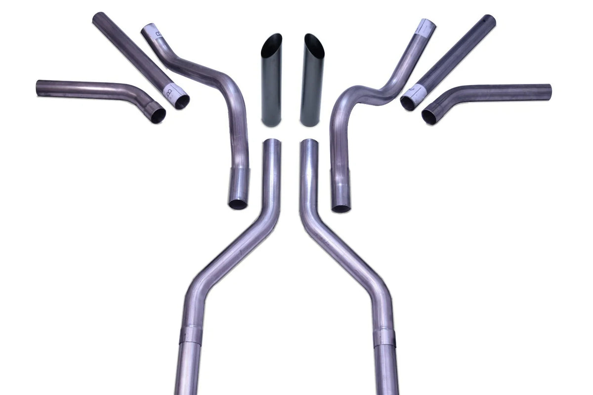 Dual Exhaust Kit for Suburban Yukon (1969–1972) - 2.5" Side Exit Black Tips
