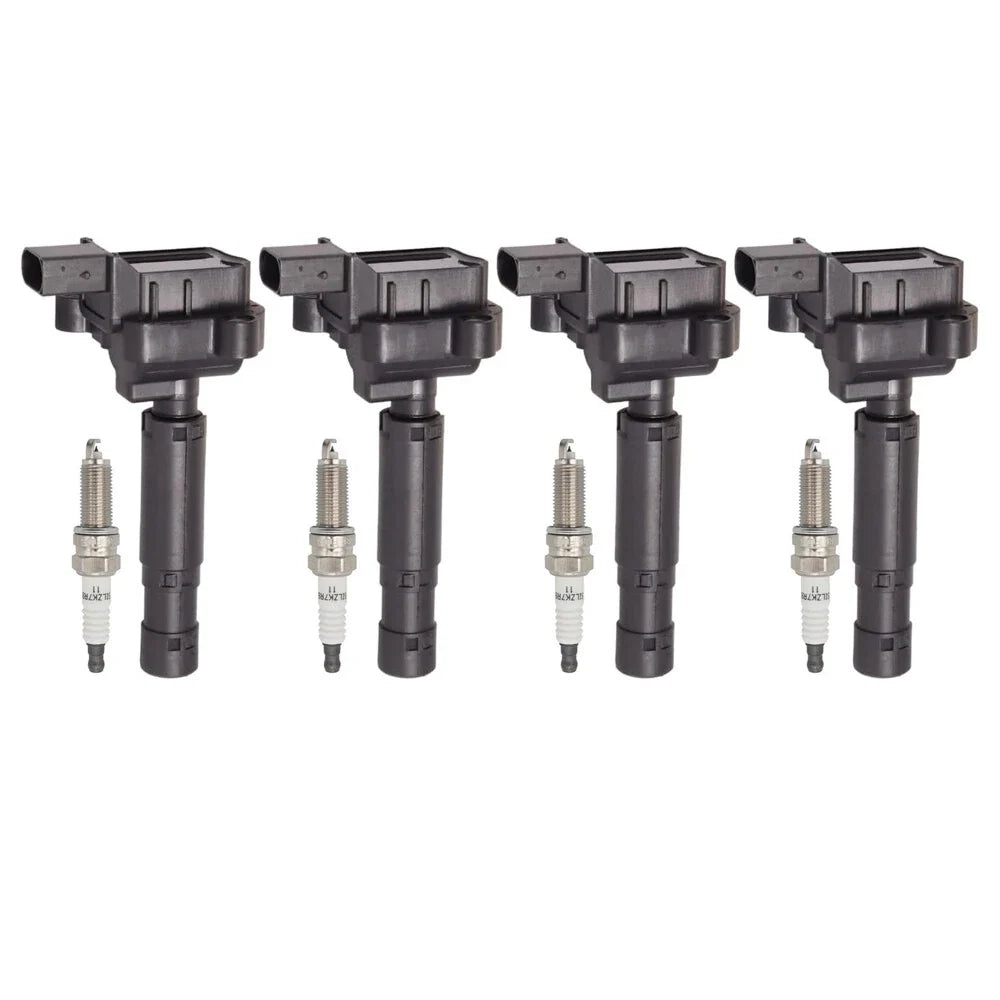 4X Ignition Coils + 4X Spark Plugs for Mercedes-Benz SLK250 C250 (2012–2015)