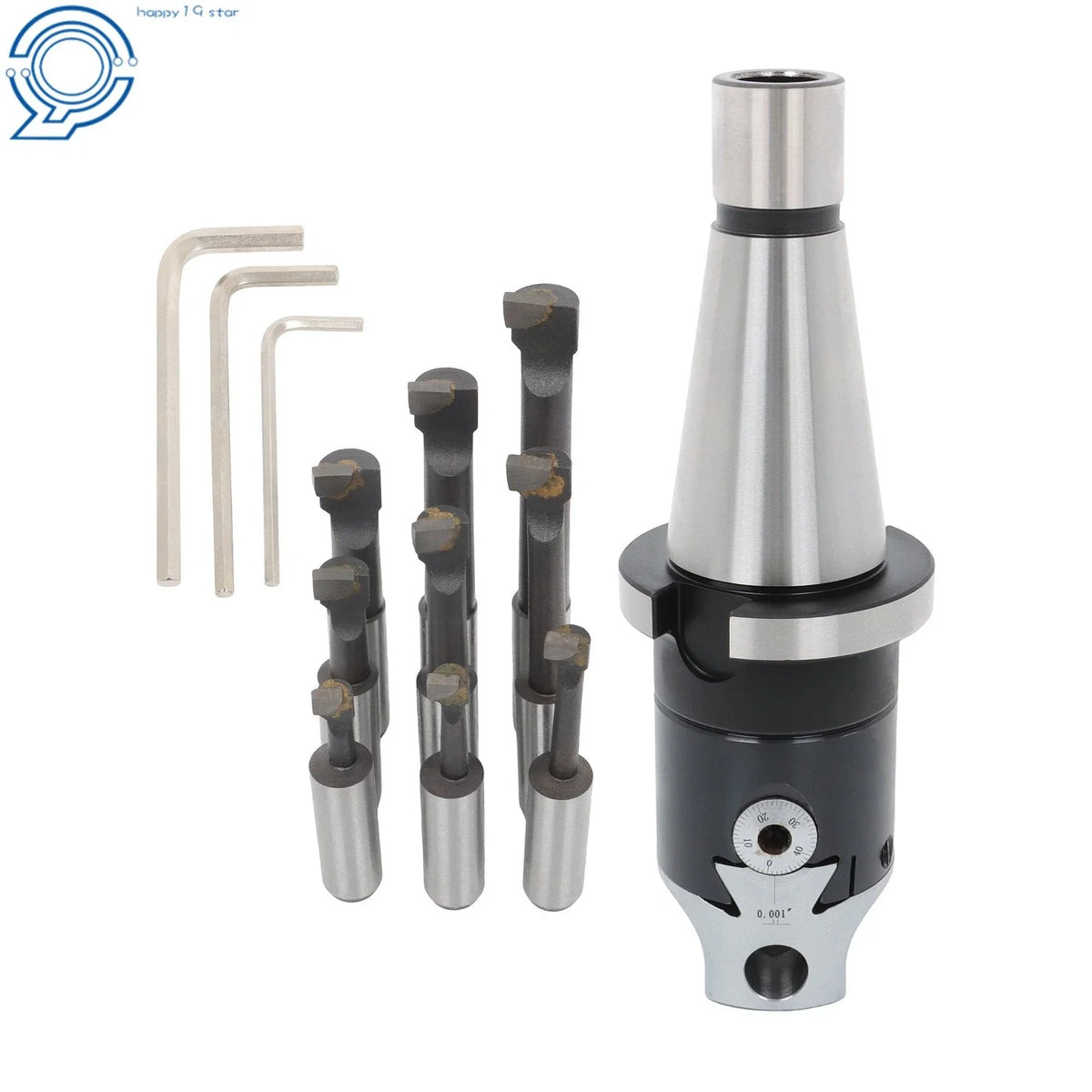 Boring Head 2 Inch NMTB 40 Taper Shank with C6 Boring Bars (9 Pack)