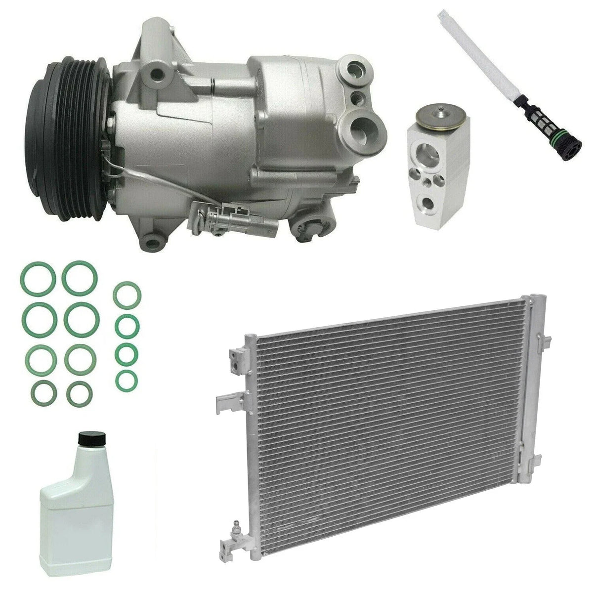 AC Compressor Kit with Condenser for Complete A015 AEG273 Set (Fits Most)