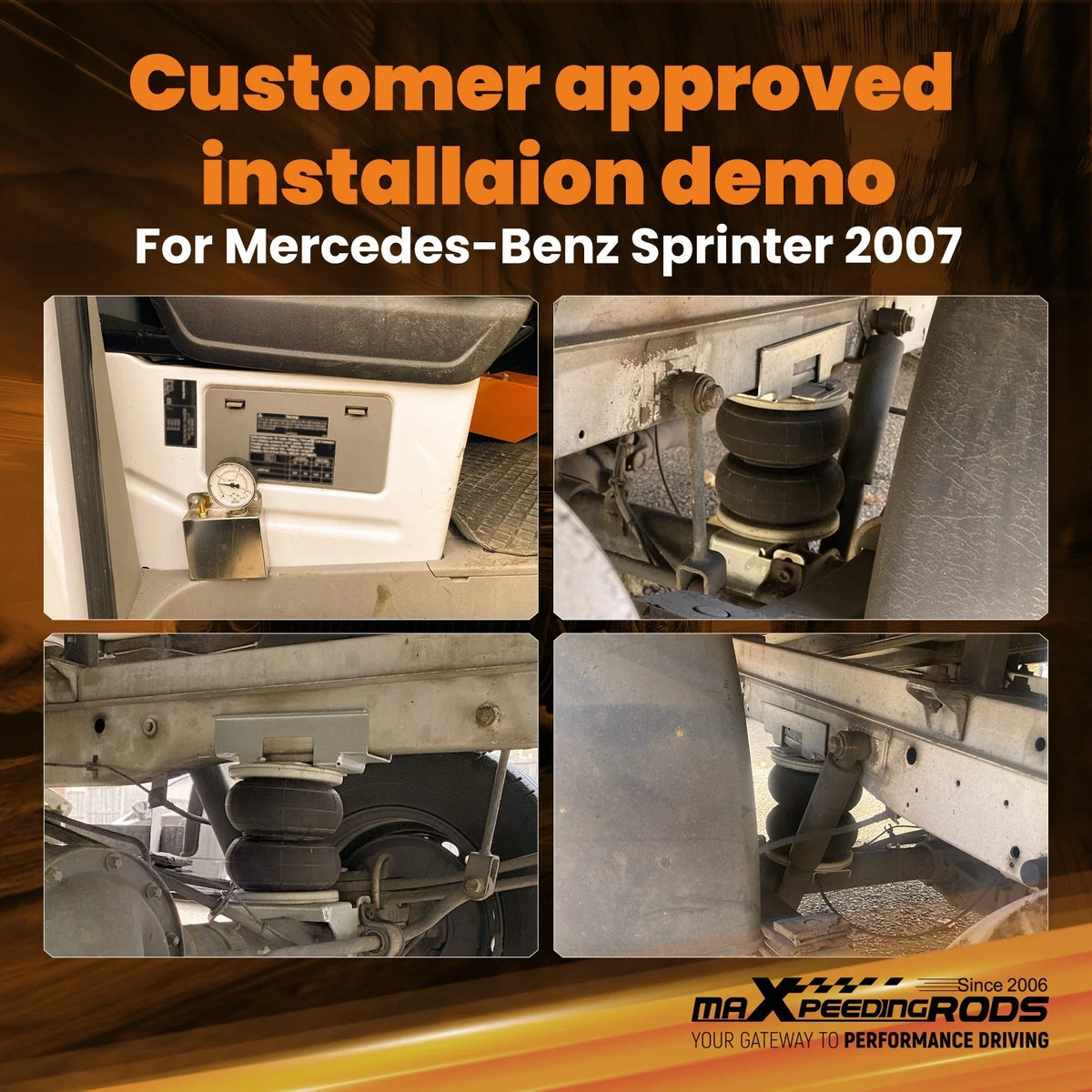 Air Suspension Bag with Compressor Kit for Mercedes-Benz Sprinter 2006-2020
