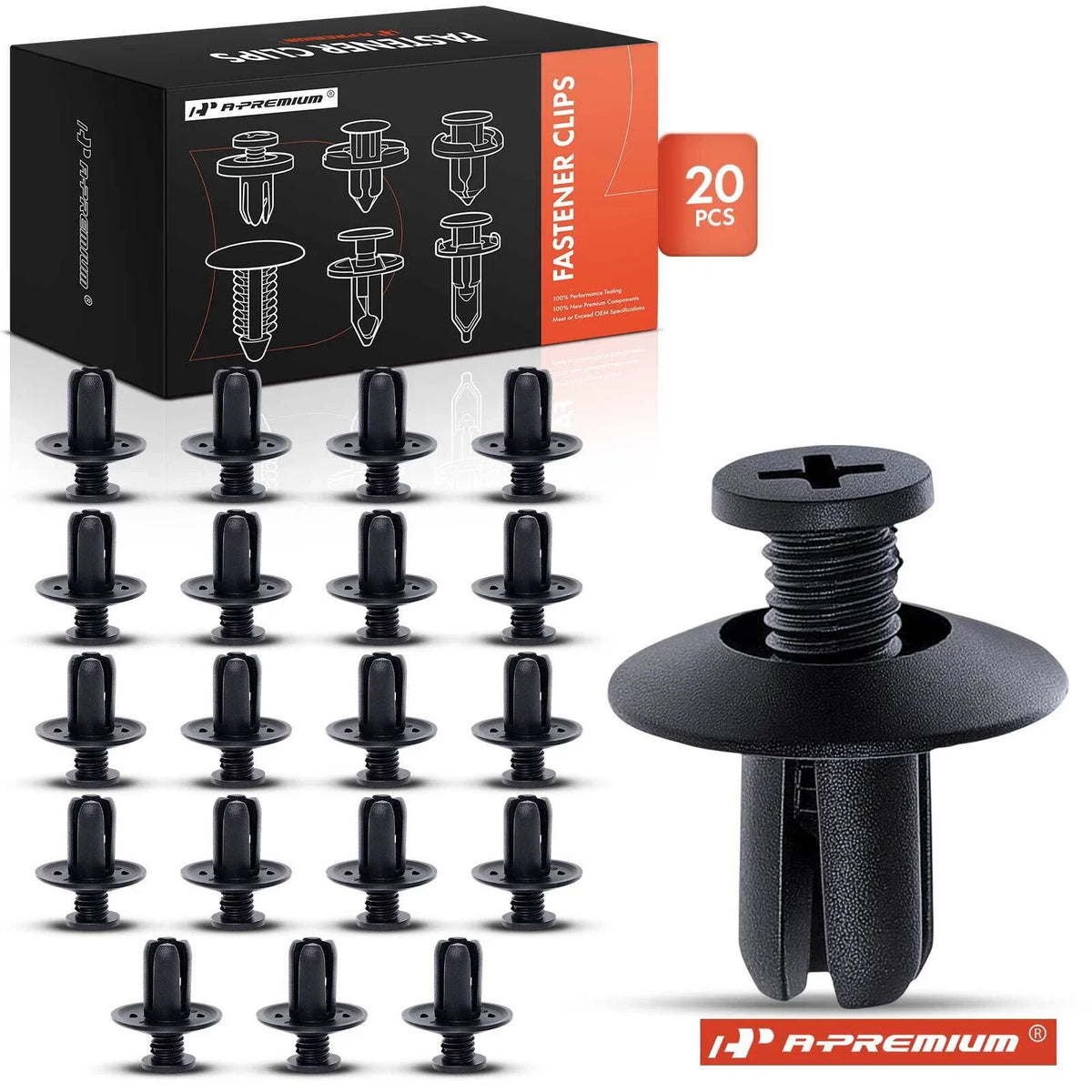 20x 8mm Nylon Bumper Retainer Clips for Nissan