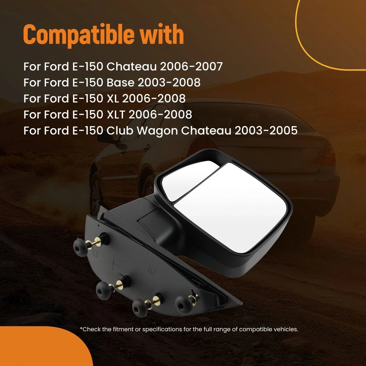 Left Rear View Mirror for E-350 E-450 Super Duty Ford (2004-2013)