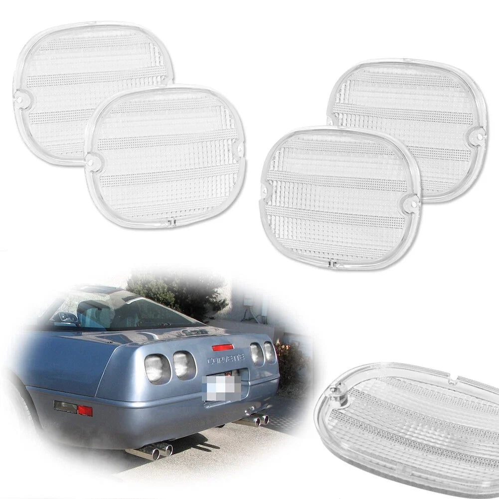 Set of 4 Clear Tail Light Lenses for Chevy Corvette C4 (1990–1996)