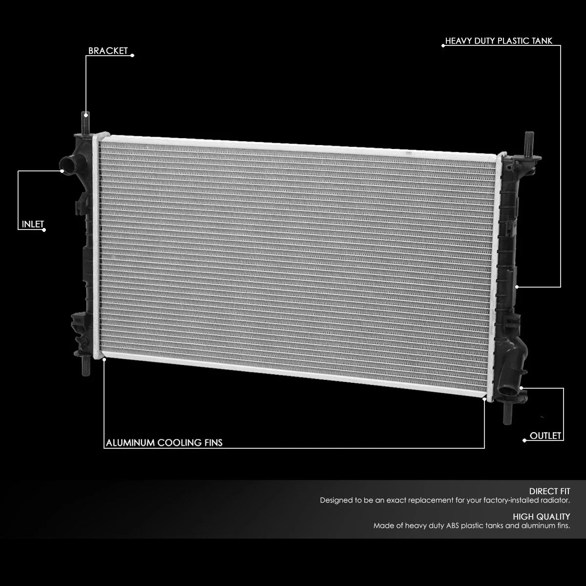 OE Aluminum Core Radiator for Ford Transit Connect (2010–2013) DPI 13184