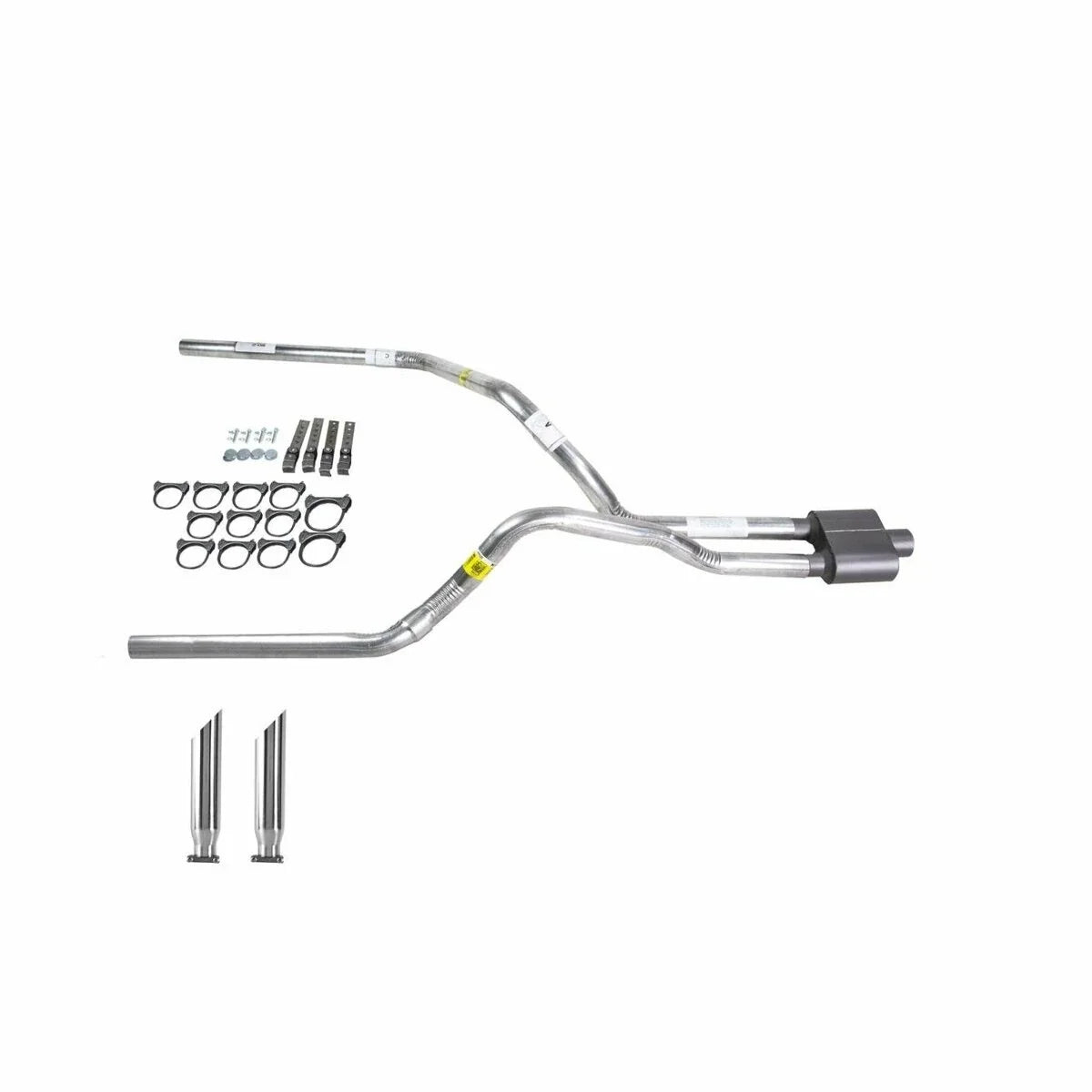 Dual Exhaust 2.5" Pipe & 1 Chamber Muffler SC Tip for Dakota (1987–1996)