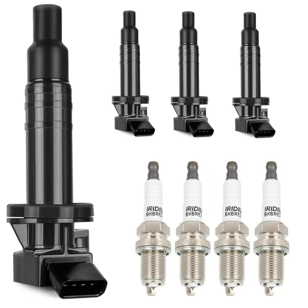 4-Pack Ignition Coils with Spark Plugs for Toyota Corolla Matrix MR2 2000-2008