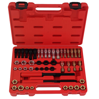 48Pc Thread Repair Tap Die Chaser Tool Kit with Storage